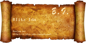 Blitz Ida névjegykártya