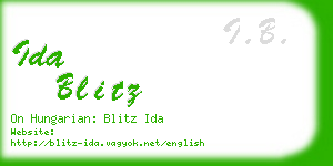 ida blitz business card
